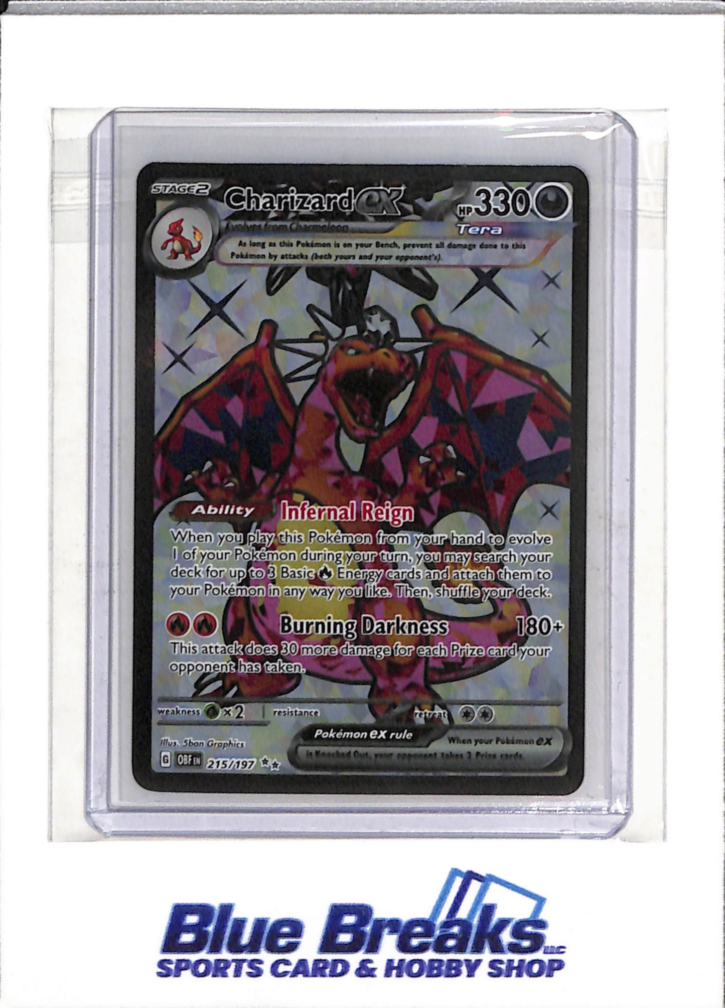 2023 Pokemon - Obsidian Flames - Special Illustration Rare Foil - Charizard ex - #215/197 - drop