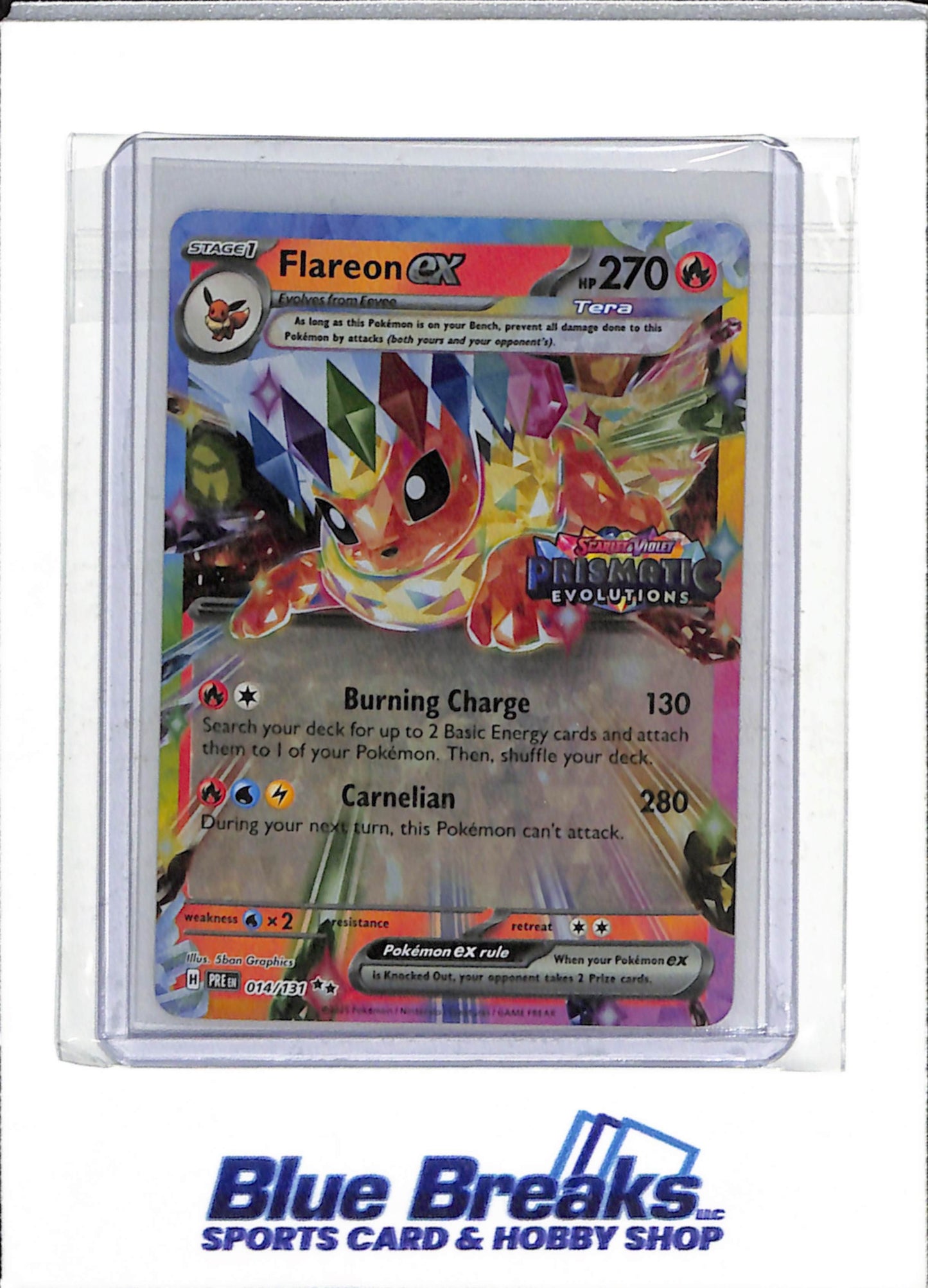 2025 Pokemon - Prismatic Evolutions - Illustration Foil - Flareon ex - #014/131 - drop