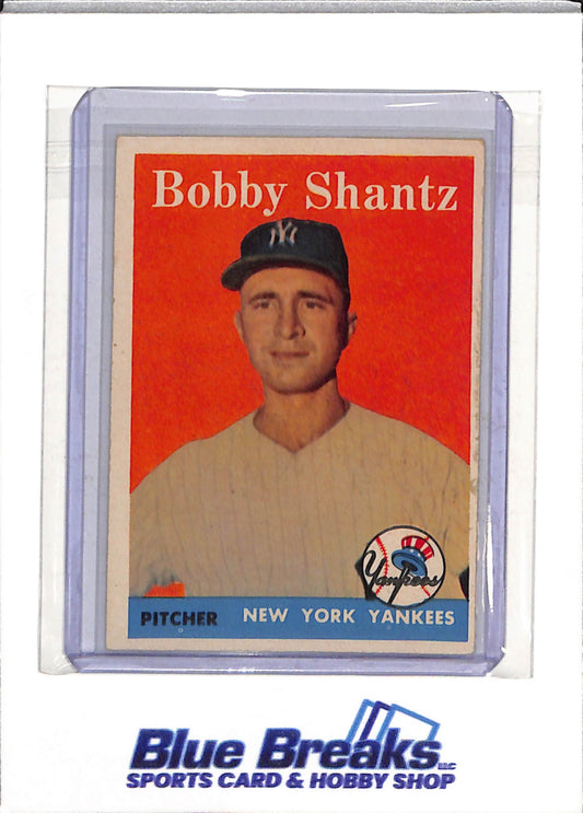 1958 Topps - Bobby Shantz - #419 - Baseball - Yankees - drop