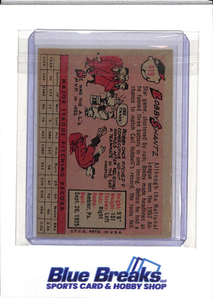 1958 Topps - Bobby Shantz - #419 - Baseball - Yankees - drop
