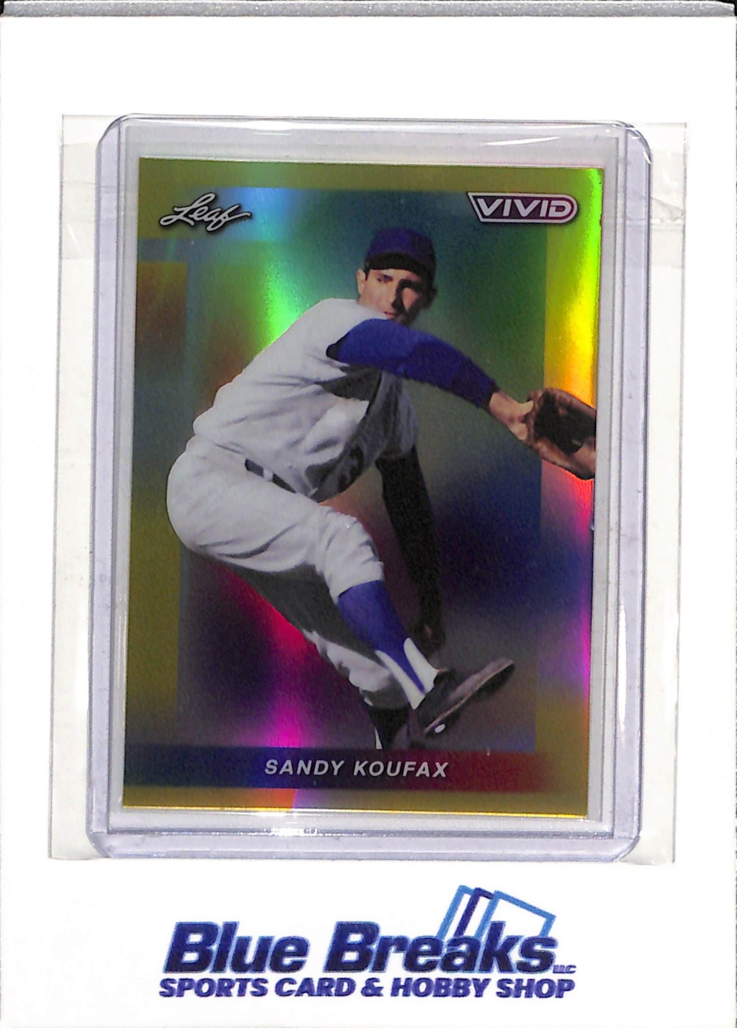 2023 Leaf - Vivid - Yellow Foil - Sandy Koufax - 4/10 - #38 - Baseball - Dodgers - drop