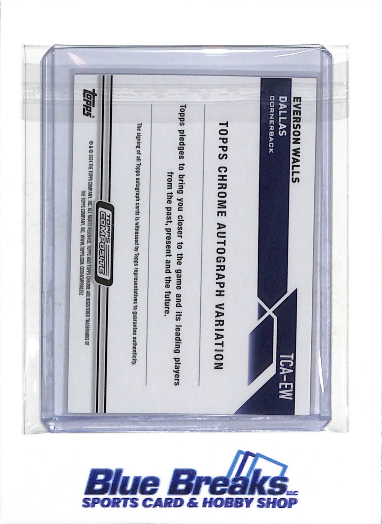 2024 Topps - Chrome- Auto - Purple Sparkle - Everson Walls - 124/199 - #TCA-EW - Football - Cowboys - drop