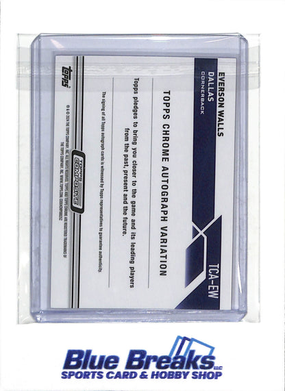 2024 Topps - Chrome- Auto - Purple Sparkle - Everson Walls - 124/199 - #TCA-EW - Football - Cowboys - drop