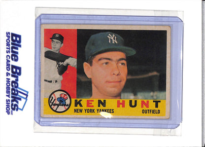 1960 Topps - Ken Hunt - #522 - Baseball - Yankees - drop