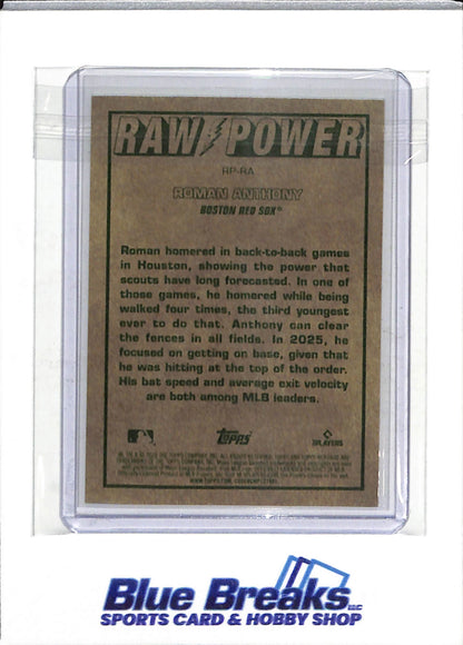 2026 Topps - Heritage - Rookie Card - Raw Power - Roman Anthony - #RP-RA - Baseball - Red Sox - drop