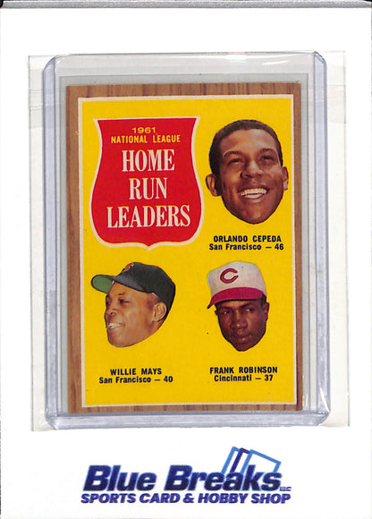 1962 Topps - Home Run Leaders - Orlando Cepeda - Willie Mays - Frank Robinson - #54 - Baseball - drop