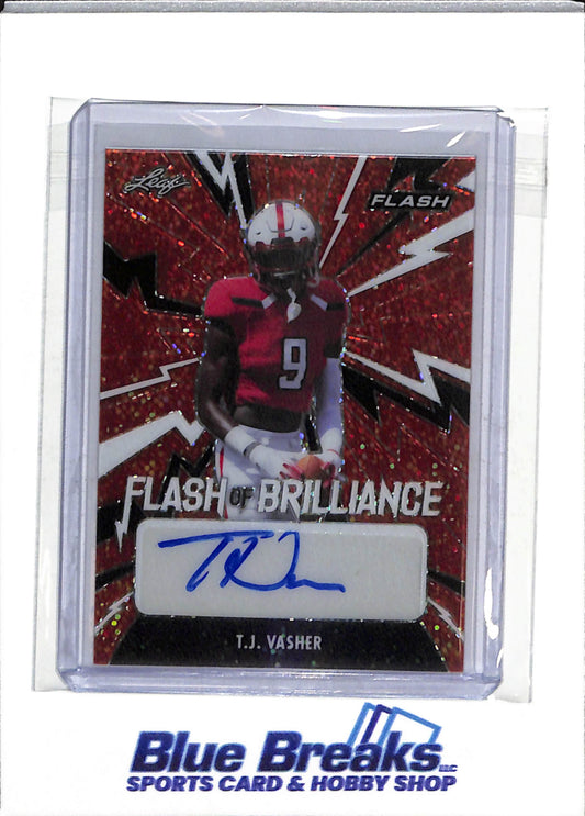 2021 Leaf - Flash of Brilliance - Orange Sparkle - T.J. Vasher - 9/10 - #FB-TJV - Football - Cowboys