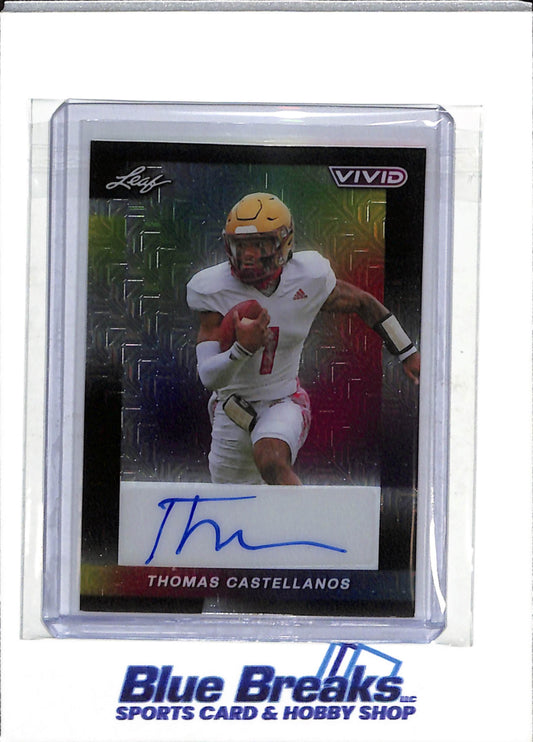 2024 Leaf - Vivid - Rainbow Refractor - Auto - Thomas Castellanos - 3/5 - #BA-TC1 - Football - Seminoles