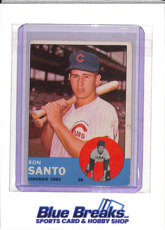 1963 Topps - Ron Santo - #252 - Baseball - Cubs - drop