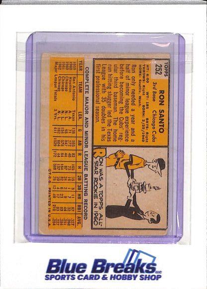 1963 Topps - Ron Santo - #252 - Baseball - Cubs - drop