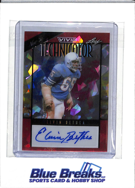 2024 Leaf - Vivid - Technicolor - Cracked Ice - Auto - Elvin Bethea - 2/8 - #T-EBI - Football - Oilers/Titans