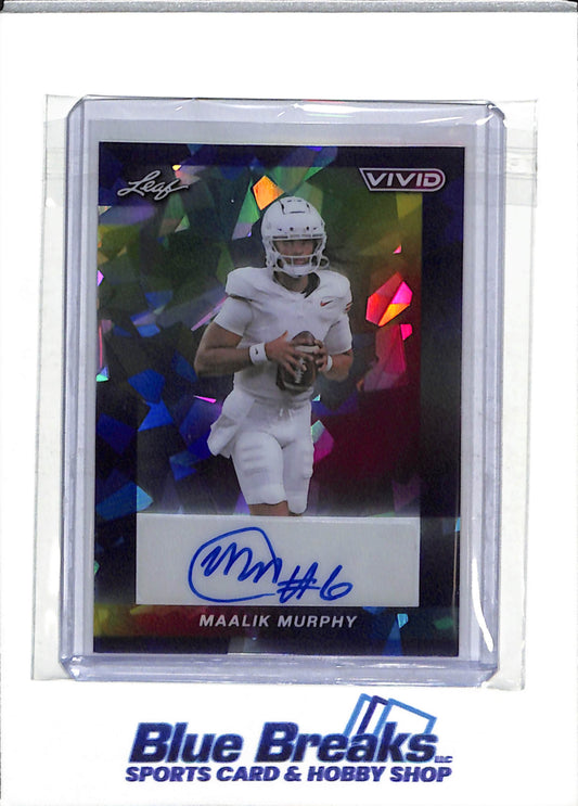 2024 Leaf - Vivid - Auto - Cracked Ice - Maalik Murphy - 3/7 - #BA-MM1 - Football - Orange State