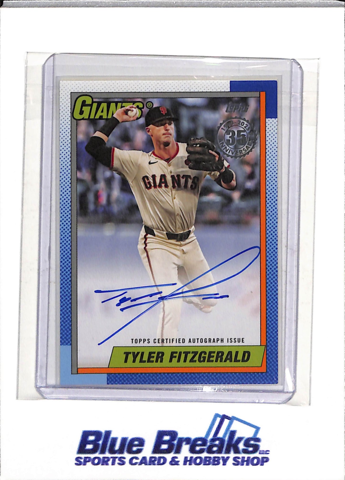 2025 Topps - 35th Anniversary - Auto - Tyler Fitzgerald - #90B2-TF - Baseball - Giants - drop