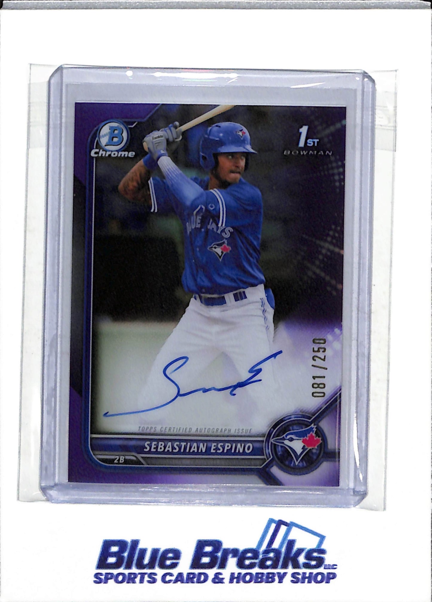 2022 Topps - Bowman Chrome - Auto - Purple Foil - Sebastian Espino - 081/250 - #CPA-SE - Baseball - Cardinals - drop