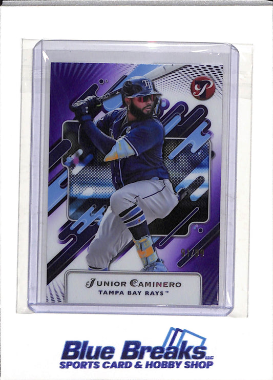2025 Topps - Players - Purple Foil - Junior Caminero - 91/99 - #233 - Baseball - Rays