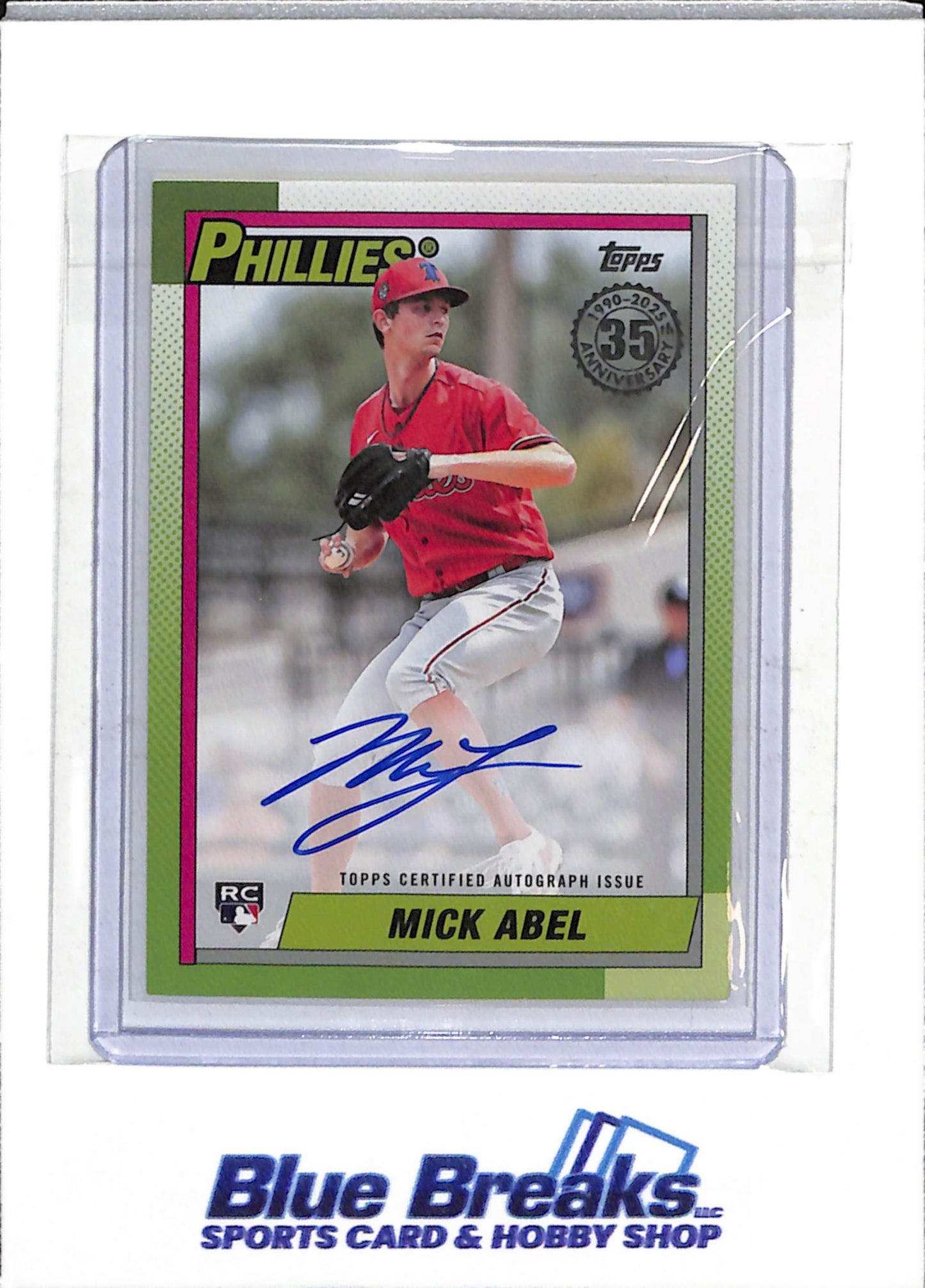 2025 Topps - 35th Anniversary - Rookie Card Auto - Mick Abel - #90A-MA - Baseball - Phillies - drop