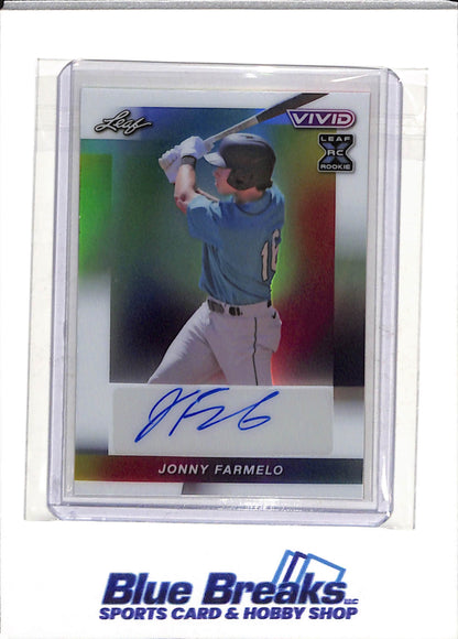 2023 Leaf - Vivid - Rookie Card - Rainbow Foil - Auto - Jonny Farmelo - 2/6 - #BA-JF1 - Baseball - Mariners - drop