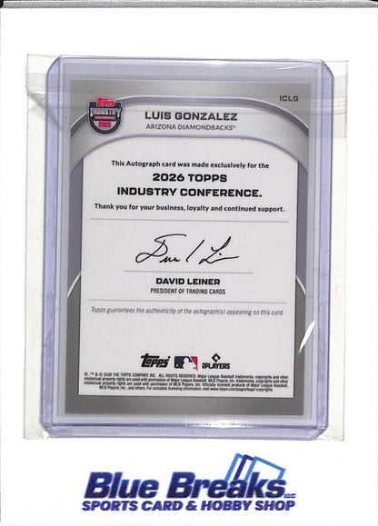 2026 Topps - Industry Conference - Auto - Luis Gonzalez - #ICLG - Baseball - Diamondbacks - drop