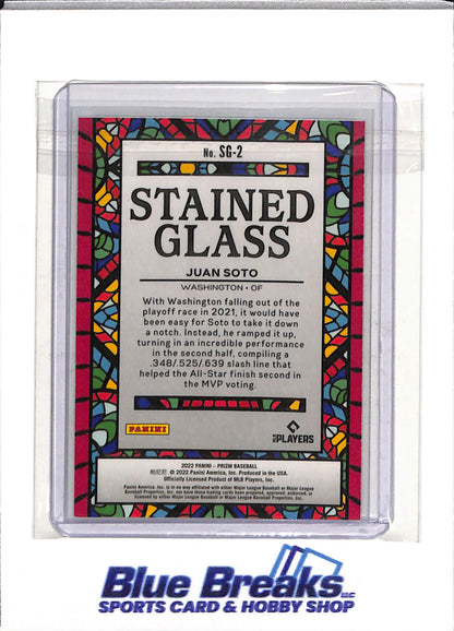 2022 Panini - Prizm - Stained Glass - Juan Soto - #SG-2 - Baseball - Nationals - drop