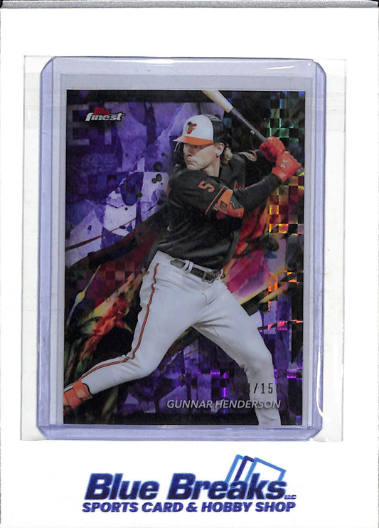 2024 Topps - Finest - Purple X Fractor - Gunnar Henderson - 124/150 - #36 - Baseball - Orioles - drop