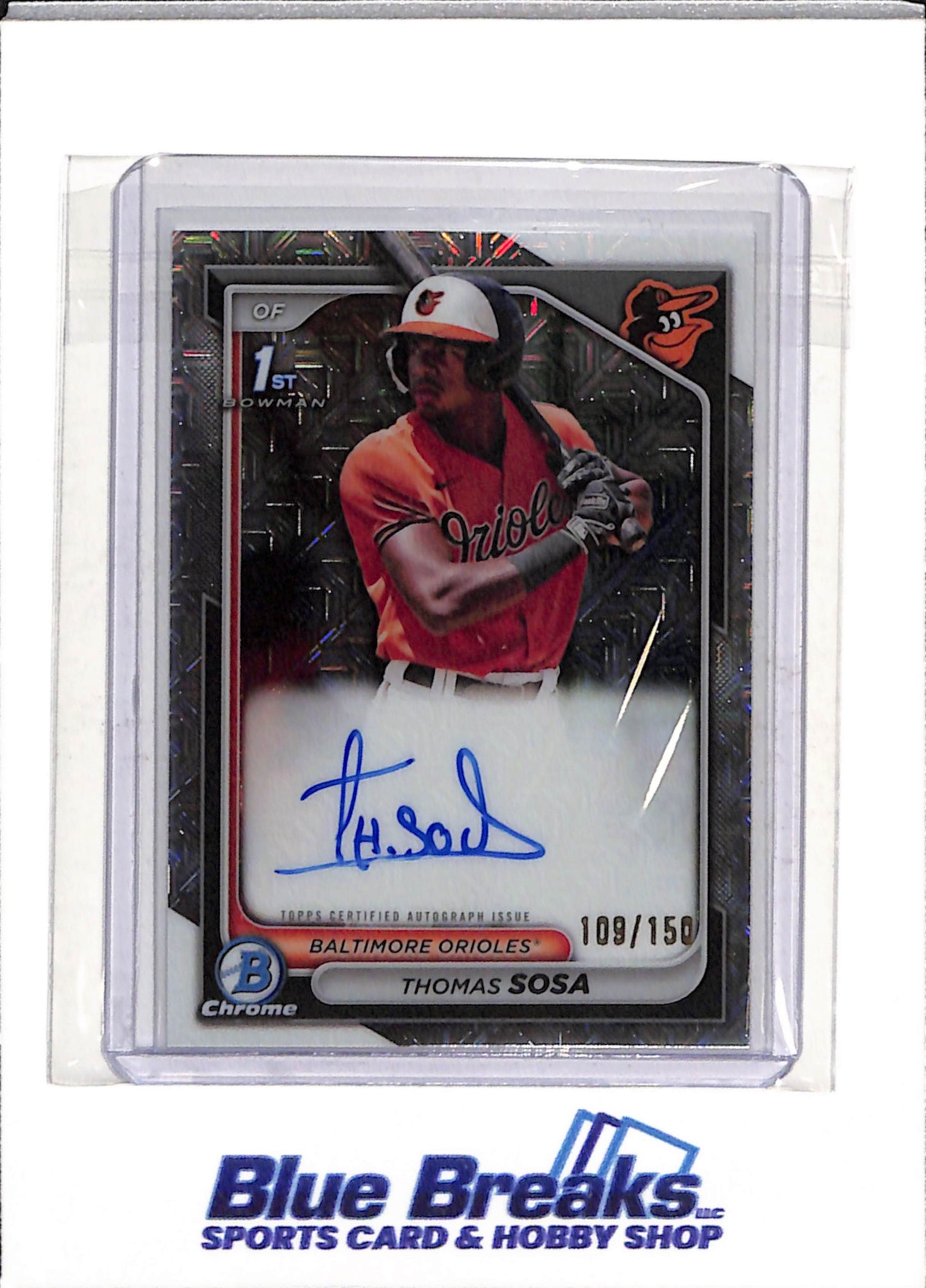 2024 Topps - Bowman Chrome - Silver Refractor - Auto - Thomas Sosa - 109/150 - #CPA-TS - Baseball - Orioles - drop