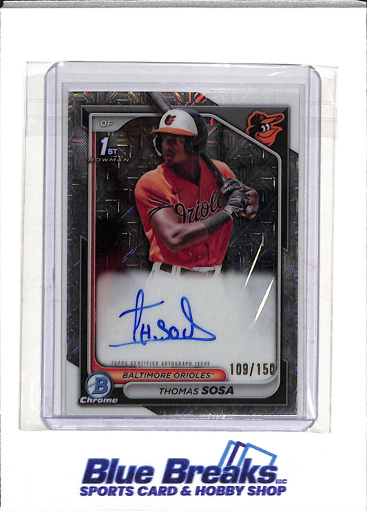 2024 Topps - Bowman Chrome - Silver Refractor - Auto - Thomas Sosa - 109/150 - #CPA-TS - Baseball - Orioles