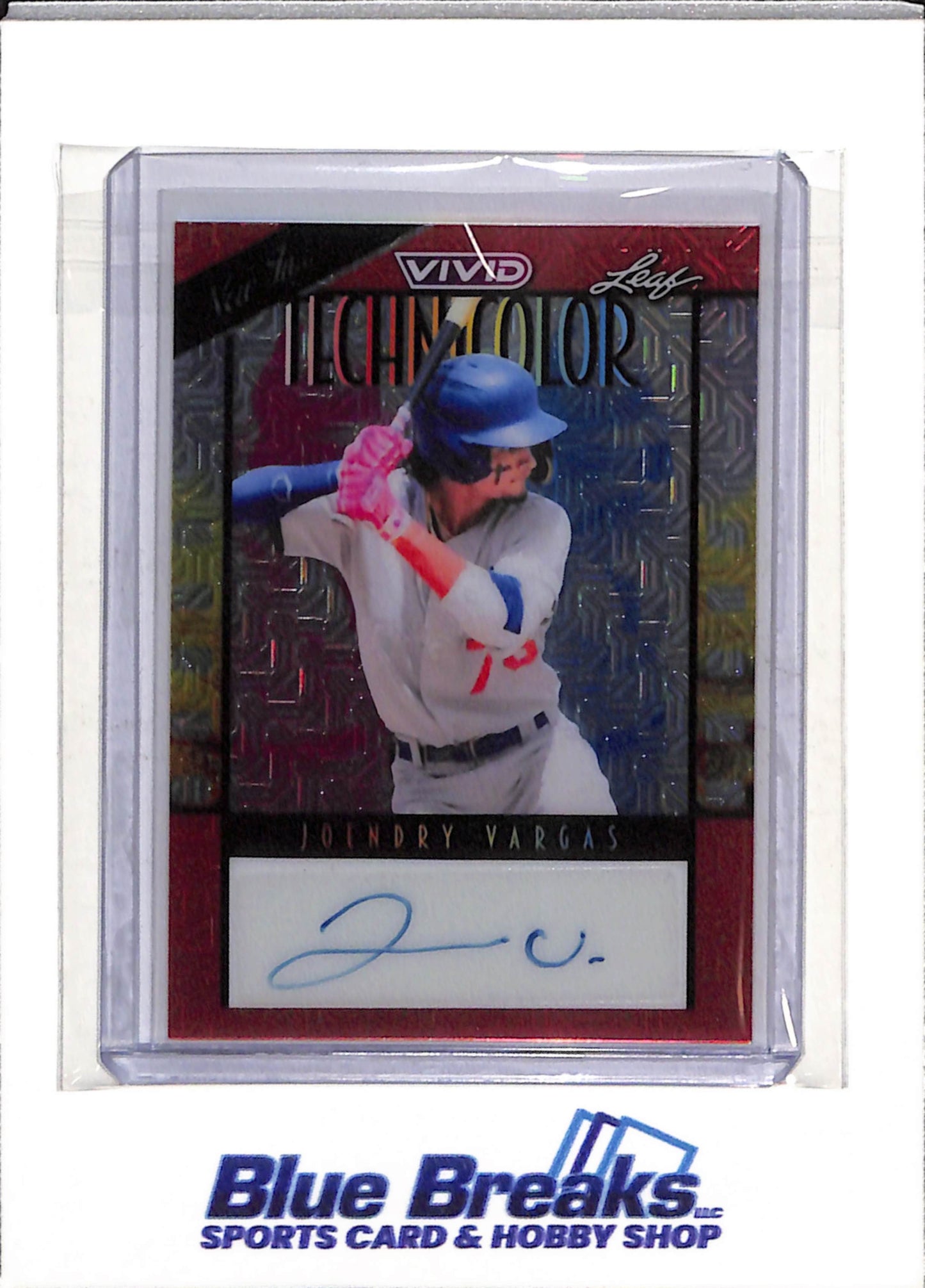 2023 Leaf - Vivid - Technicolor - Auto Refractor - Joendry Vargas - 2/8 - #T-JVI - Baseball - Dodgers - drop