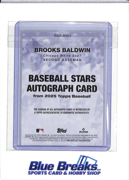 2025 Topps - Rookie Card - Autograph Issue - Rookie Card - Brooks Baldwin - #BSA-BBN - Baseball - White Sox - drop