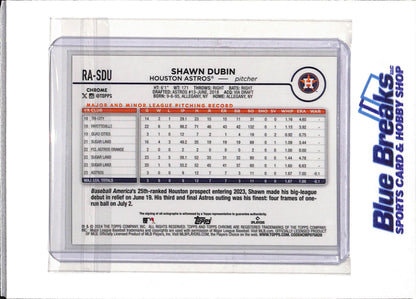 2024 Topps - Chrome - Rookie Card - Gold Border - Shawn Dubin - 07/50 - #RA-SDU - Baseball - Astros - drop