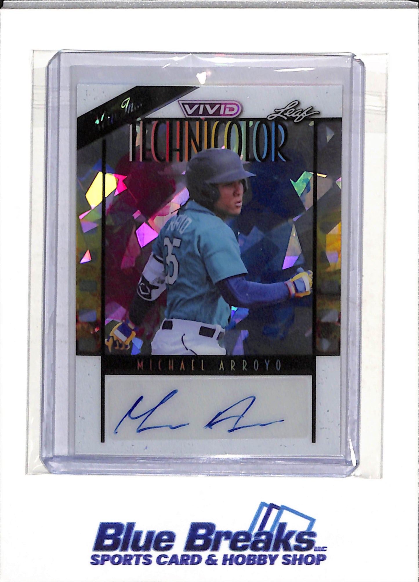 2023 Leaf - Vivid - Technicolor - Cracked Ice - Michael Arroyo - #2/6 - #T-MAI - Baseball - Mariners - drop