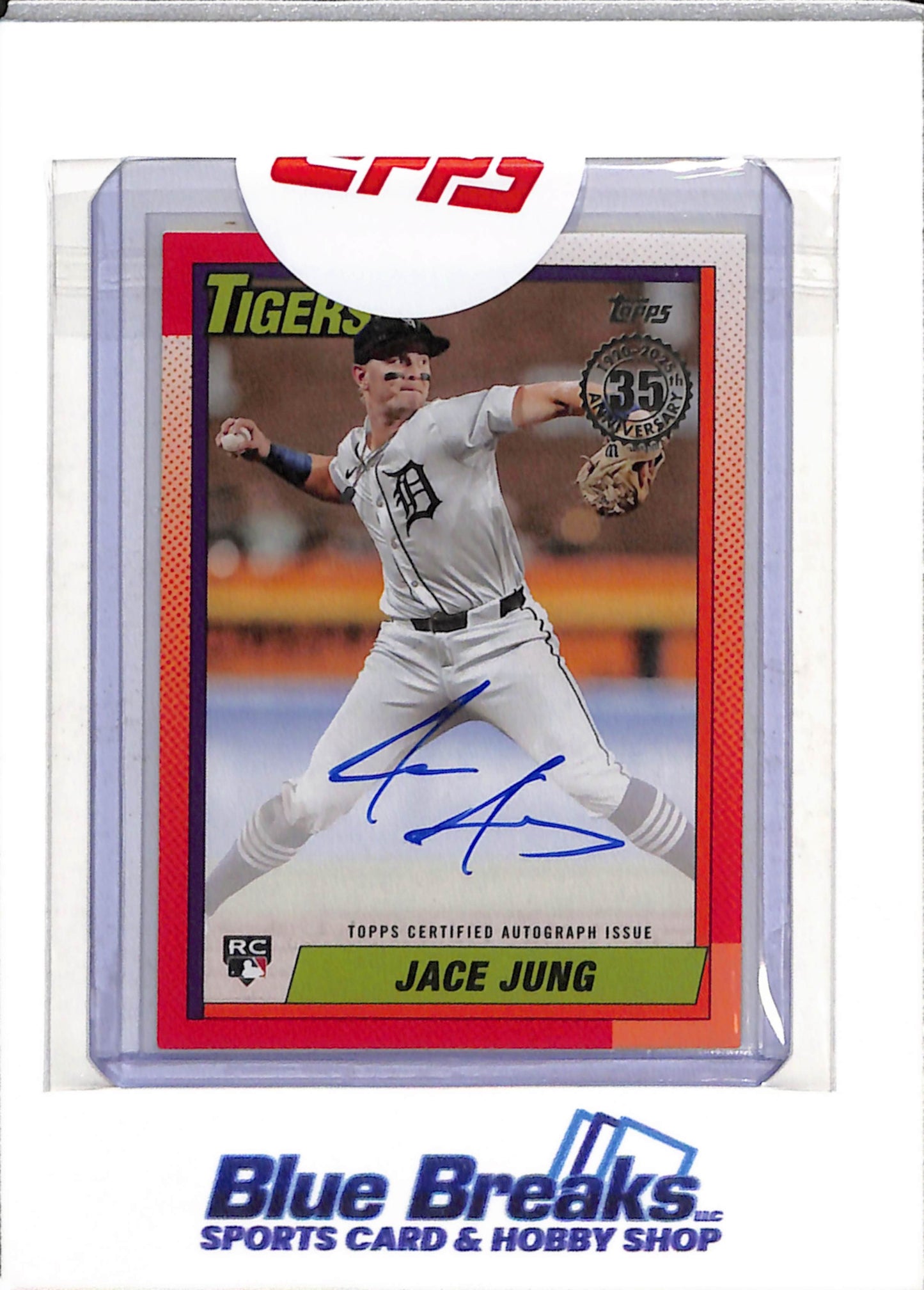 2025 Topps - 35th Anniversary - Rookie Card - Jace Jung - #90B2-JJ - Baseball - Tigers - drop