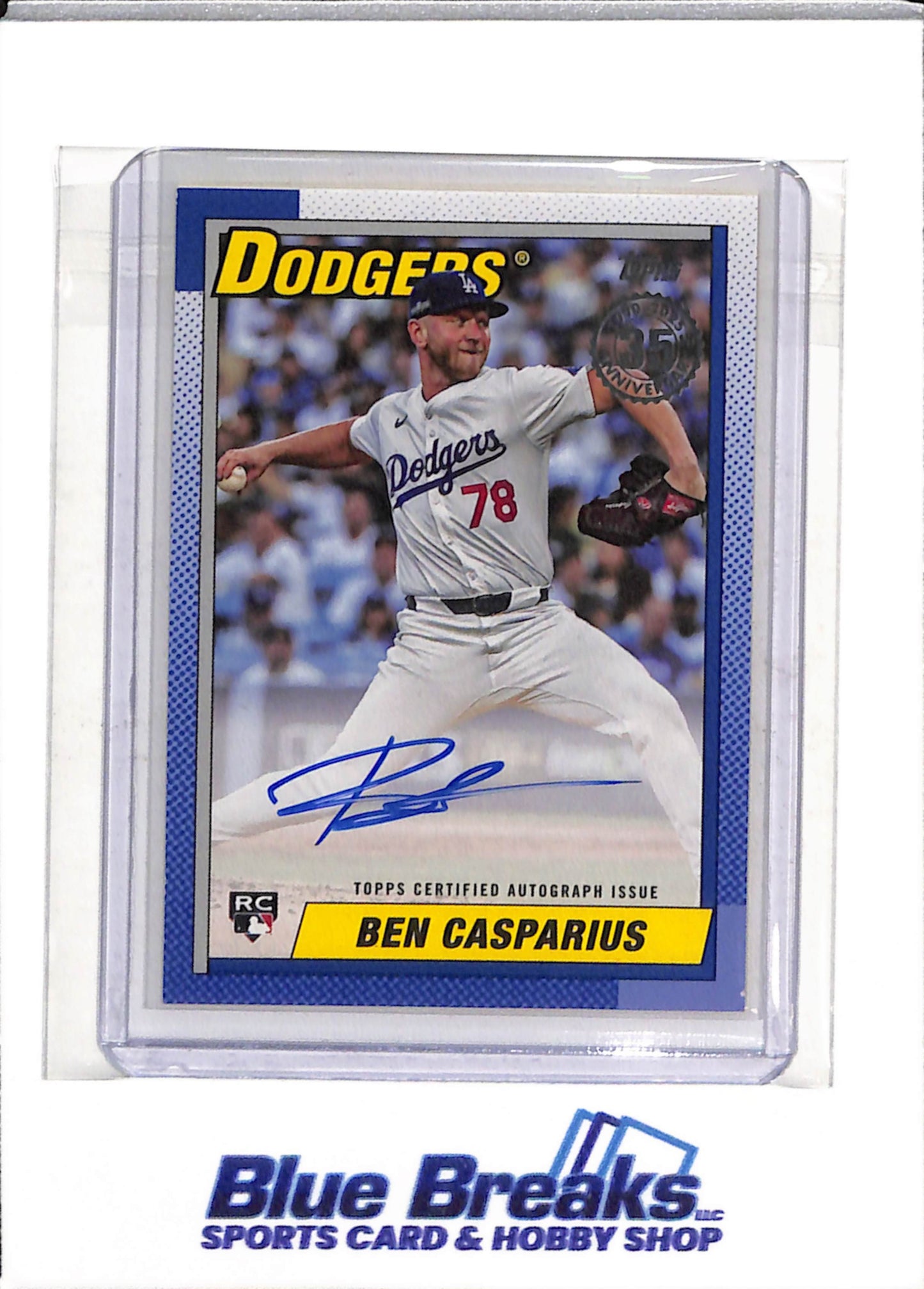 2025 Topps - 35th Anniversary - Auto - Rookie Card - Ben Casparius - #90B2-BCA - Baseball - Dodgers - drop