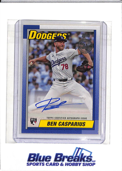 2025 Topps - 35th Anniversary - Auto - Rookie Card - Ben Casparius - #90B2-BCA - Baseball - Dodgers - drop