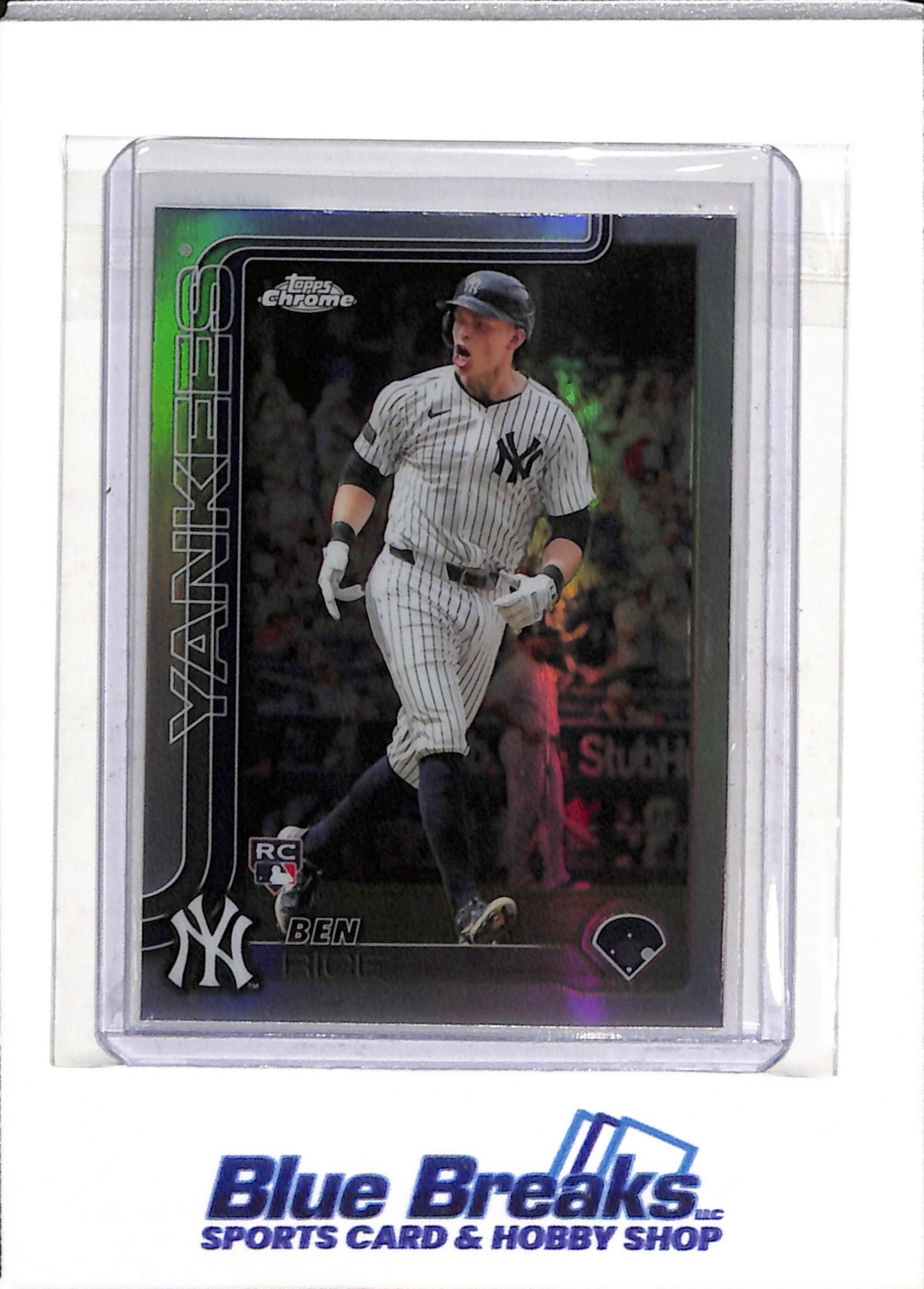 2025 Topps - Chrome - Rookie Card - Silver Refractor - Ben Rice - #139 - Baseball - Yankees - drop