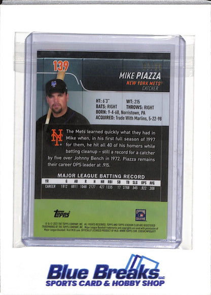 2022 Topps - Stadium Chrome - Foil - Mike Piazza - 07/25 - #139 - Baseball - Mets - drop
