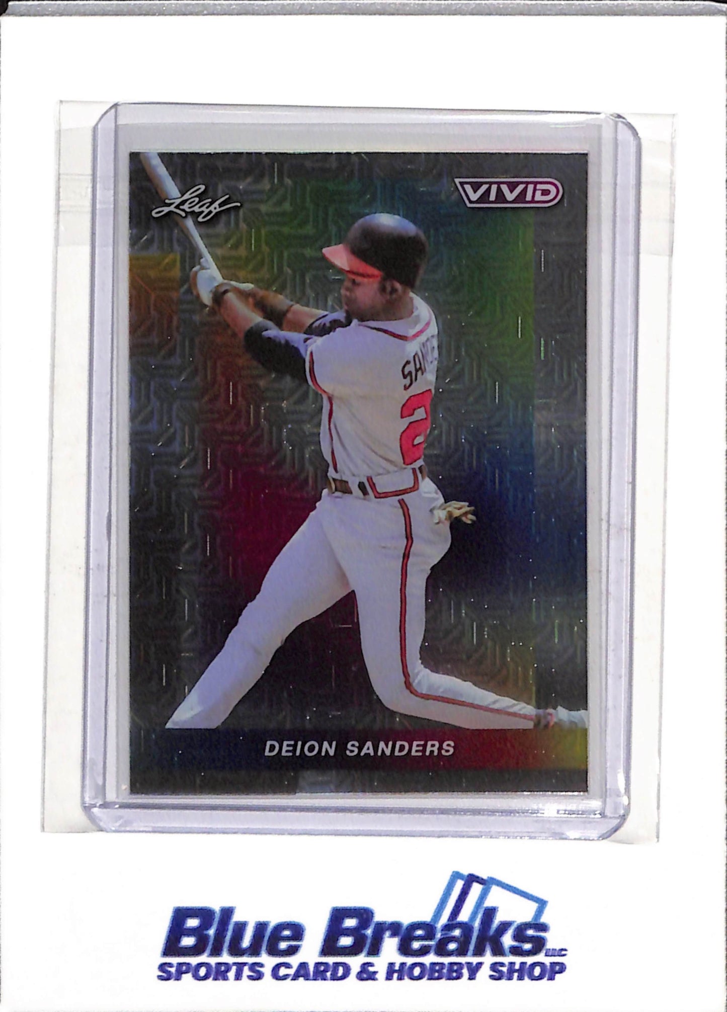 2023 Leaf - Vivid - Rainbow Refractor - Deion Sanders - 5/9 - #12 - Baseball - Giants - drop
