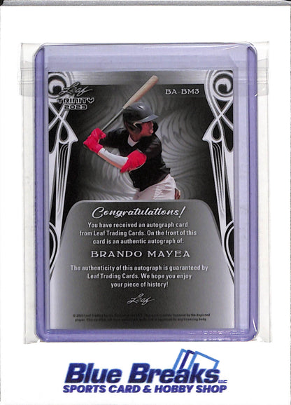 2023 Leaf - Trinity - Rookie Card - Auto - Rose Gold - Brando Mayea - 64/99 - #BA-BM3 - Baseball - Yankees - drop