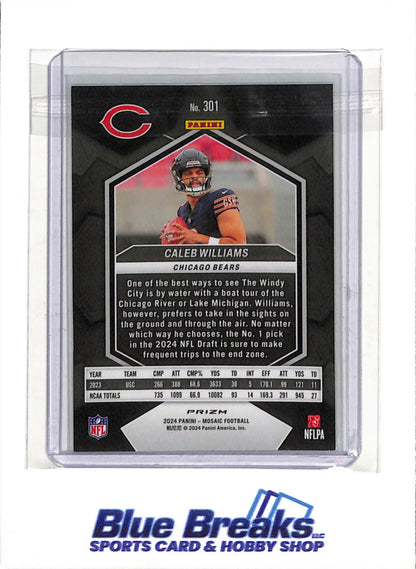 2024 Panini - Mosaic - Rookie Card - Green Geometric - Caleb Williams - #301 - Football - Bears - drop