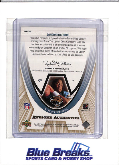 2004 Upper Deck - Awesome Authentics - Relic - Byron Leftwich - 026/100 - #AA-BL - Football - Jaguars - drop