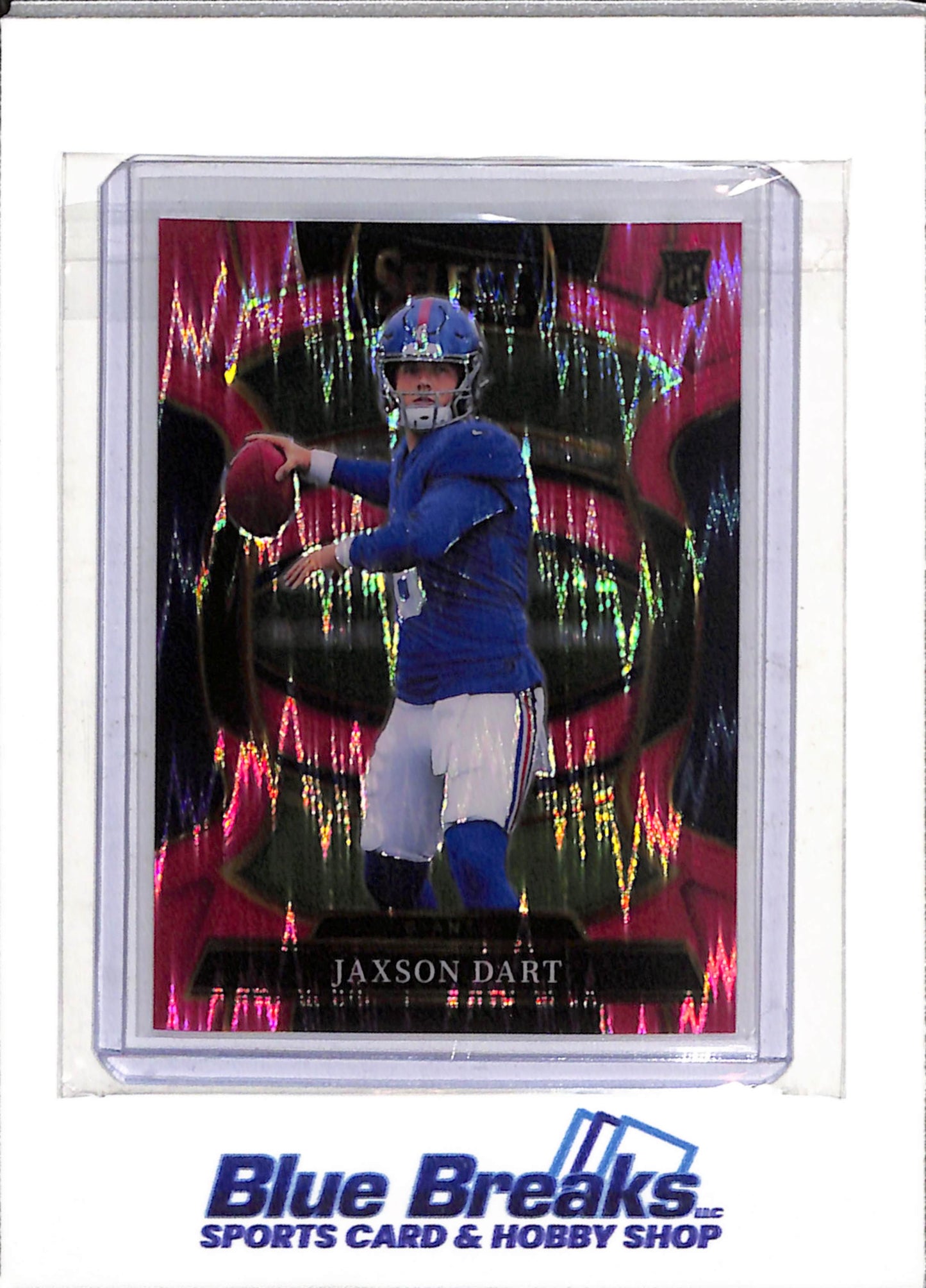 2025 Panini - Prizm - Select - Rookie Card - Pink Raywave - Jaxson Dart - #93 - Football - Giants - drop