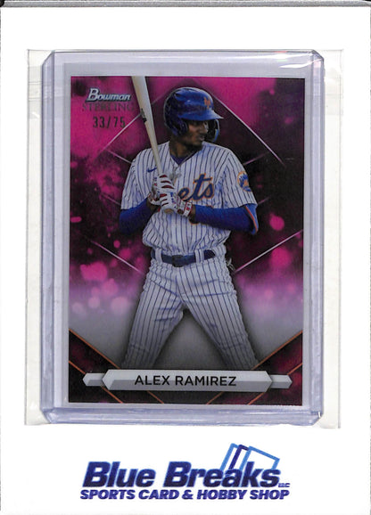 2023 Topps - Bowman Sterling - Pink - Alex Ramirez - 33/75 - #BSP-63- Baseball - Mets - drop