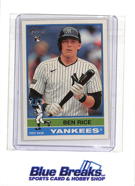 2025 Topps - Heritage - Rookie Card - Ben Rice - #406 - Baseball - Yankees - drop