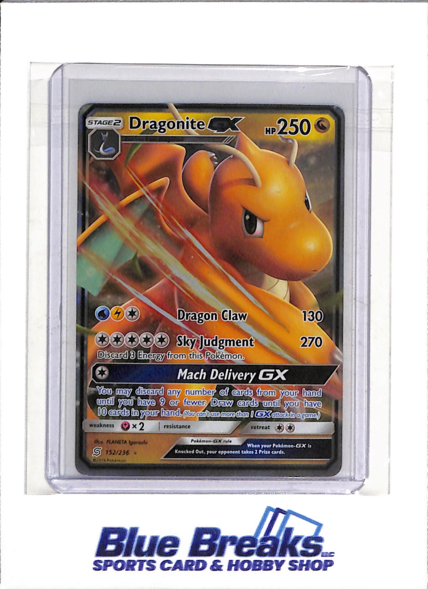 2019 Pokemon - Unified Minds - Illustration Rare Foil - Dragonite GX - #152/236 - drop
