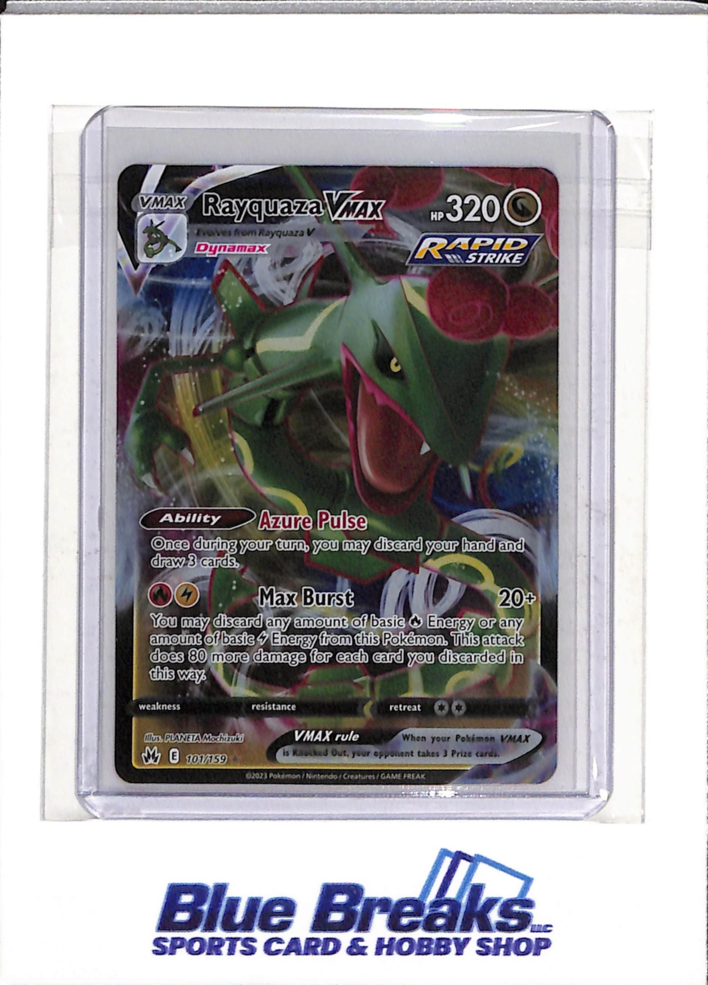 2023 Pokemon - Crown Zenith - Galarian Gallery - Rayquaza Vmax - #101/159 - drop