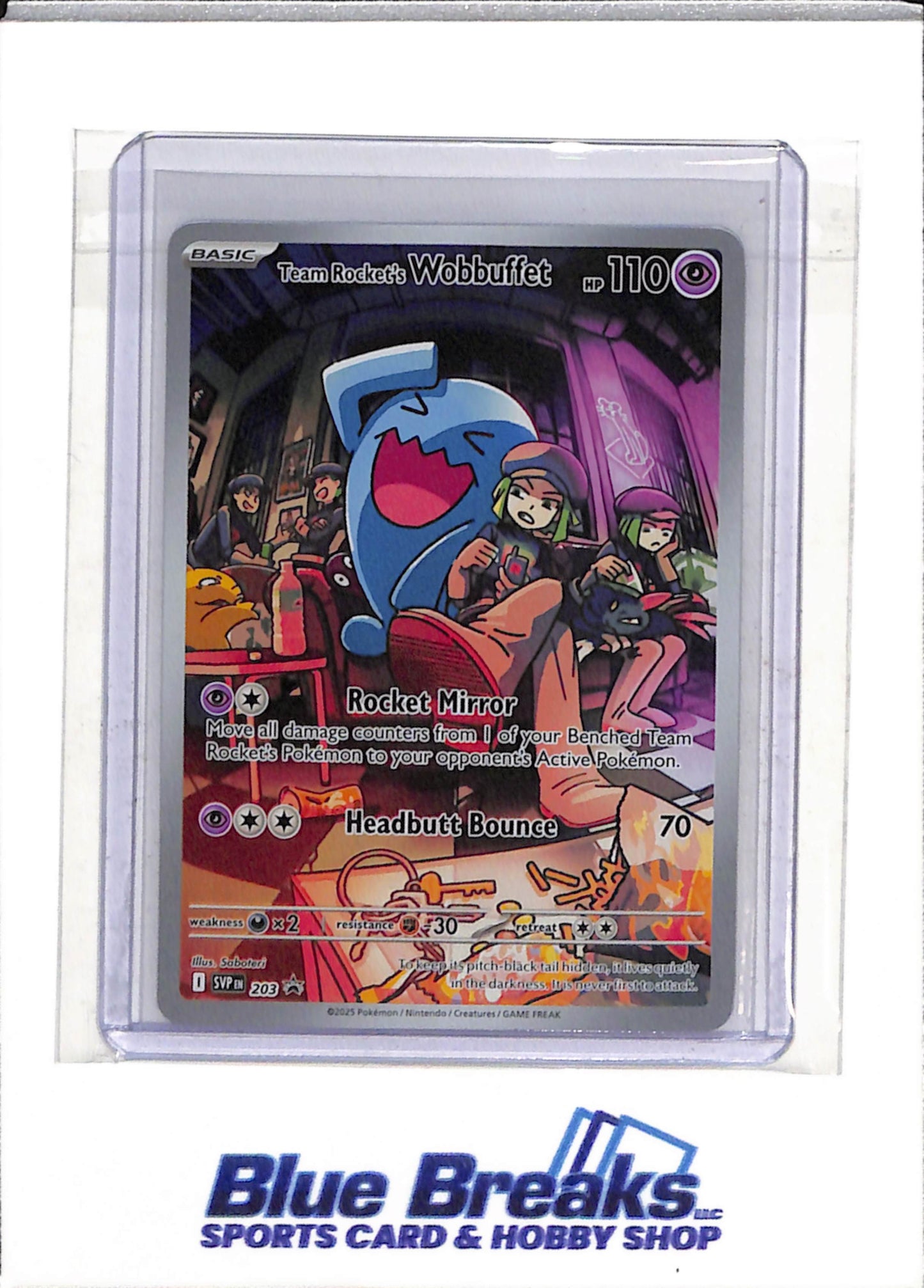 2025 Pokemon - Black Star Promo - Scarlet & Violet - Illustration Holo - Team Rocket's Wobbuffet - #203 - drop