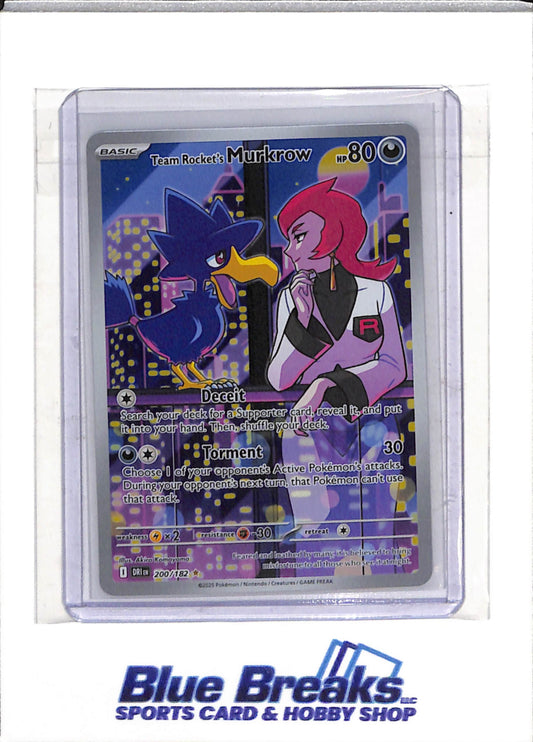 2025 Pokemon - Destined Rivals - Special Illustration Holo - Team Rocket's Murkrow - #200/182 - drop