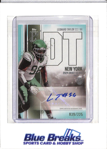 2024 Topps - Signature - Rookie Card Aqua - Auto - Leonard Taylor III - 039/225 - #RCA-LT - Football - Jets - drop