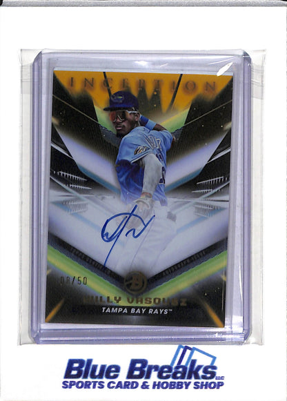 2023 Topps - Bowman - Inception - Auto - Willy Vasquez - 08/50 - #BPA-WV - Baseball - Rays - drop