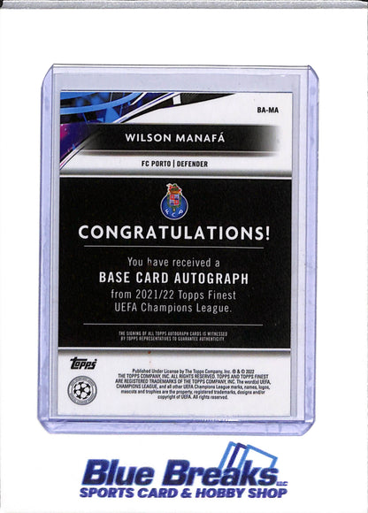 2021-22 Topps Finest UEFA Champions League Wilson Manafa auto #BA-MA FC Porto