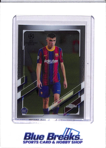 2021 Topps Chrome UEFA Champions League Pedri RC #61 FC Barcelona - drop